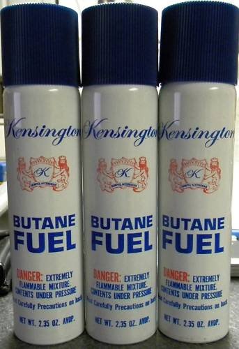 3 CAN KENSINGTON COLIBRI PREMIUM butane lighter fluid