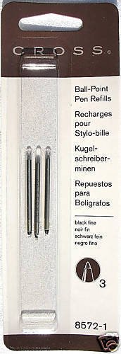 6 Cross Matrix ballpoint pen refills Black Fine 8572-1