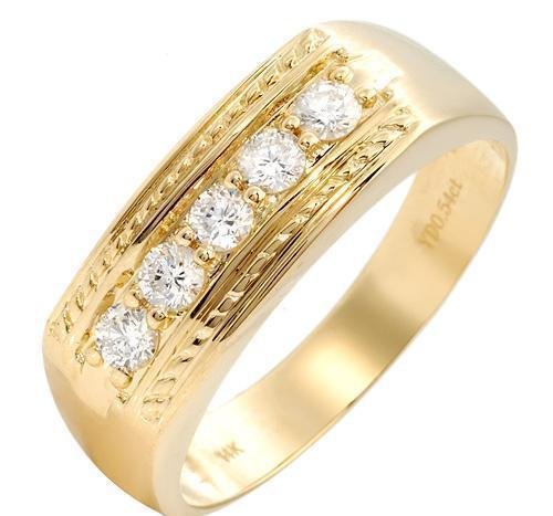 MENS Wesselton Rare White Diamonds 14K GOLD RING $4200