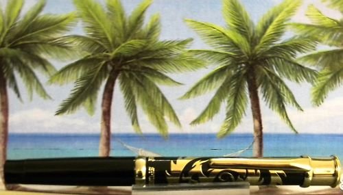 Diamond pen clip lighter black laquer & gold dragon