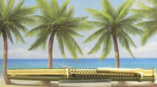 Diamond pen clip lighter black laquer & gold checkered
