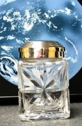 CRYSTAL FOUNTAIN PEN INKWELL FOR CROSS ST DUPONT SLVER