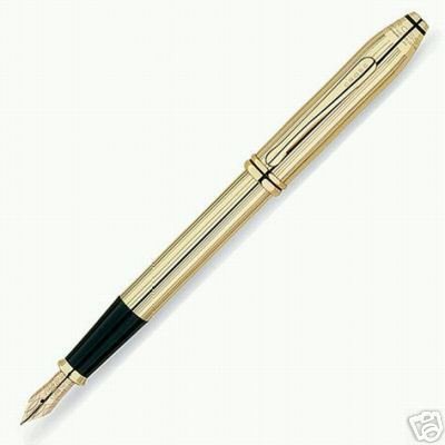 CROSS TOWNSEND GOLD FOUNTAIN PEN NEW NIB 18K