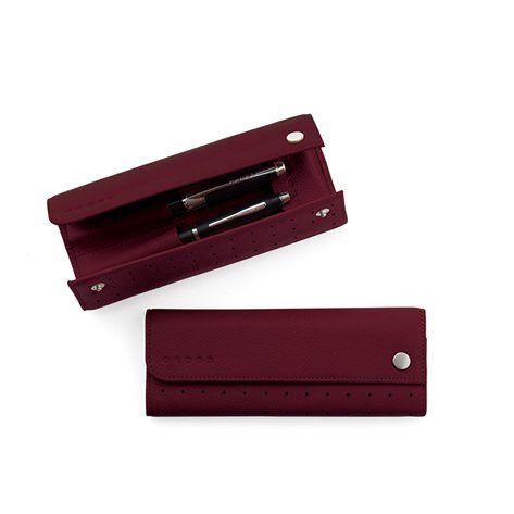 CROSS TRIPLE Leather Pen case autocross RED