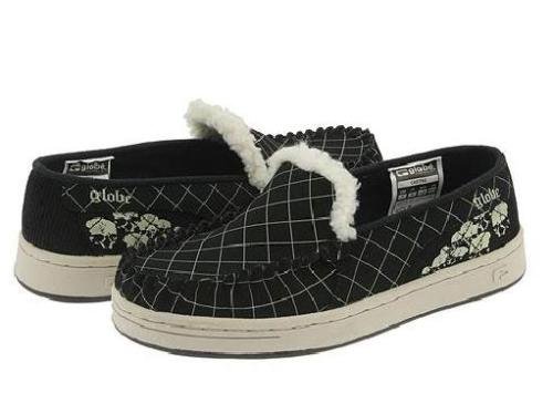 Globe Castro Black/Natural Skulls Loafer Slip-Ons - US Men's Size 13