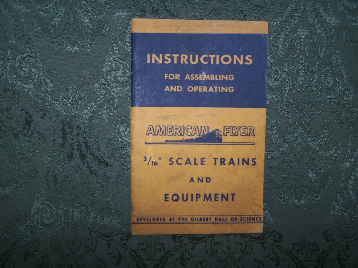 "Instructions For Assembling & Operating American Flyer " Copyright 1949