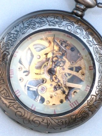Steampunk - SHERLOCK HOLMES - Pocket Watch - Mechanical - Large - Necklace By GlazedBlackCherry