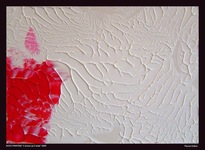 Aceo Painting ''L'amour qu'il reste'' abstract, artist from Québec free shipping