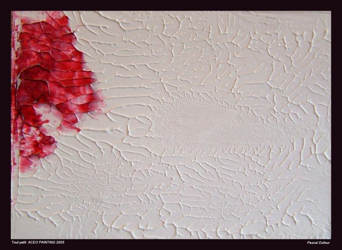 Aceo Painting ''tout petit'' abstract, artist from Québec free shipping
