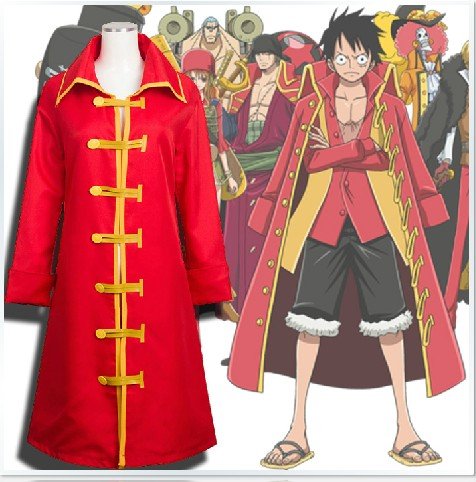 One Piece Monkey D Luffy Cosplay Costume Cloak and Hat