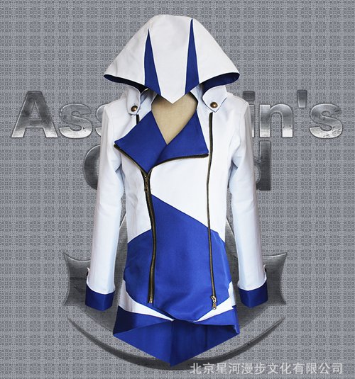 Assassin's Creed III Cosplay Connor Costume Blue And White Coat