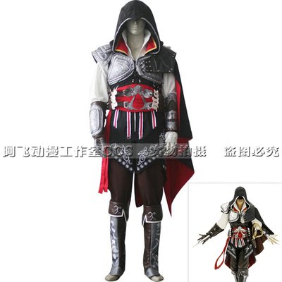 Assassin's Creed II Cosplay Ezio Auditore da Firenze Black Costume