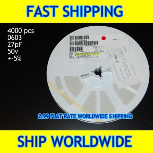 NEED A FEW, BUY A REEL - 0603 SMT SMD 27pF Capacitor