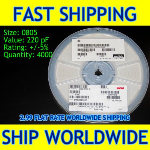 NEED A FEW, BUY A REEL - 0805 SMT SMD 220 pF capacitor