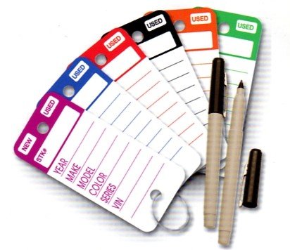 MAGENTA Top Stripe Key Tags - Magenta