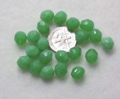 Jade Green Czech Glass 8mm Faceted Firepolish Beads 20