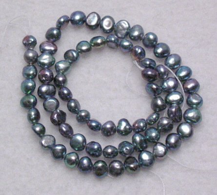 Steel Gray Natural Freshwater Pearl 15 inch strand