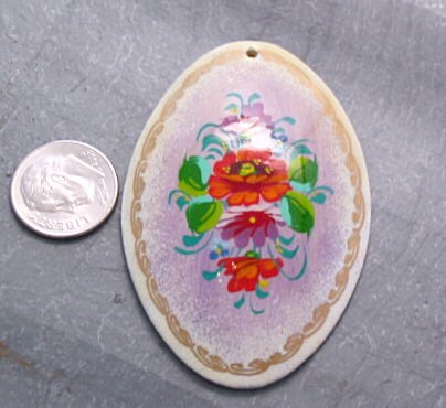 Hand Painted Floral Pendant