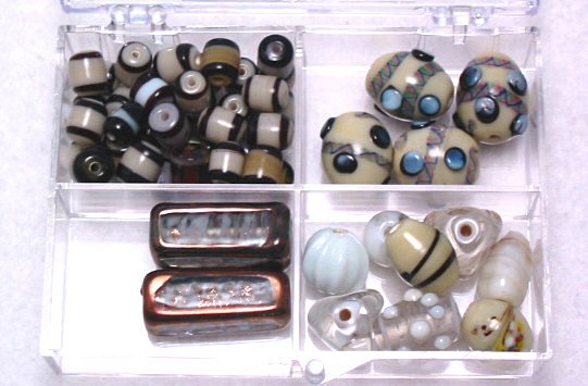 Tan Czech & Lampwork Glass Bead Kit with Box