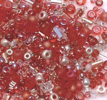 Cherry Pink Fizz Glass Seed Bead Mix 6" Tube