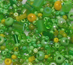 Lime Green Glass Seed Bead Mix 6" Tube