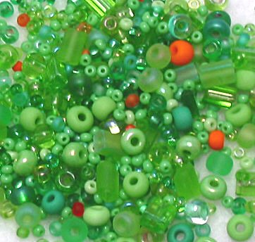 Green Citrus Glass Seed Bead Mix 6" Tube