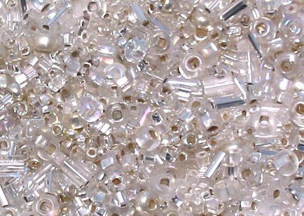 Crystal Clear Glass Seed Bead Mix 6" Tube