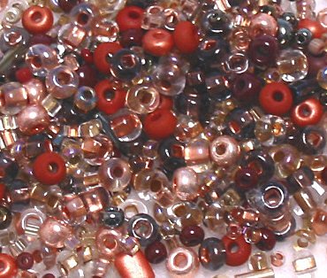 Cinnamon Mocha Brown Glass Seed Bead Mix 6" Tube