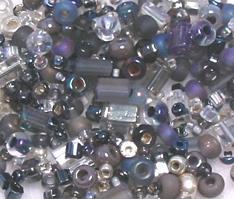 Heather Gray Glass Seed Bead Mix 6" Tube