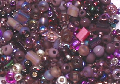 Purple Fizz Glass Seed Bead Mix 6" Tube