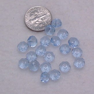 Light blue czech glass 7mm rotund rondelles 20