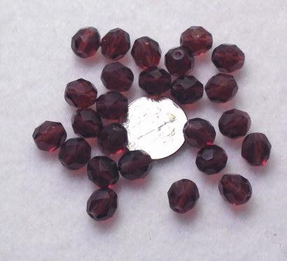 Purple Czech Glass 8mm Faceted Firepolish Beads 20