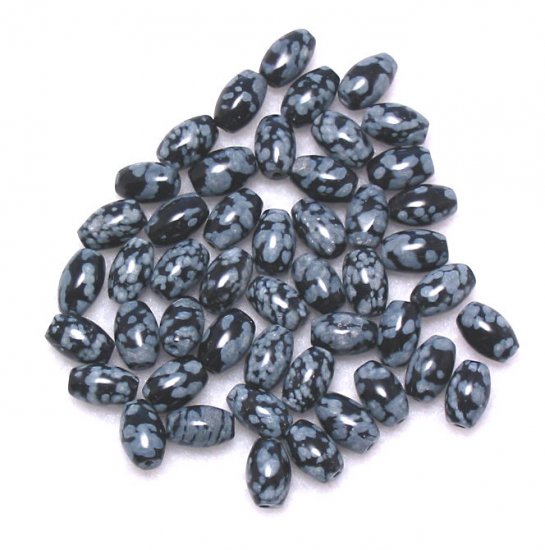 Snow Flake Jasper Oval Gemstone Beads 5.5x 8mm