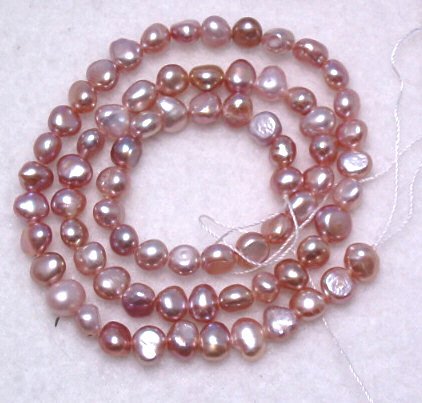 Antique Lavender Pink Potato Freshwater Pearl 6mm 1 strand