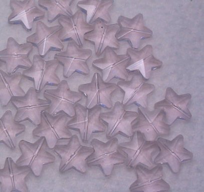 Crystal Star Beads Light Amethyst Purple Lot of 4