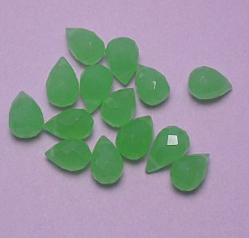 Milky Peridot Drop Faceted Briolette Beads 4