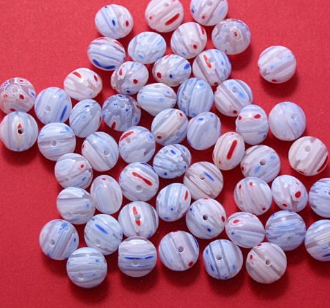 Millefiori Glass Rondelle 10 mm Beads 16 inch strand