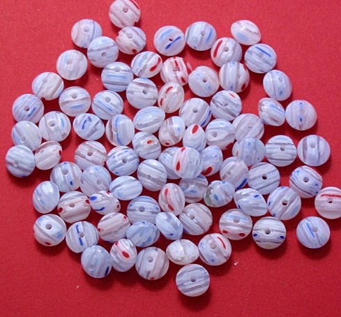 Millefiori Glass Rondelle 5 mm Beads 16 inch strand