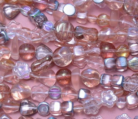 Pink Czech glass bead assortment mix