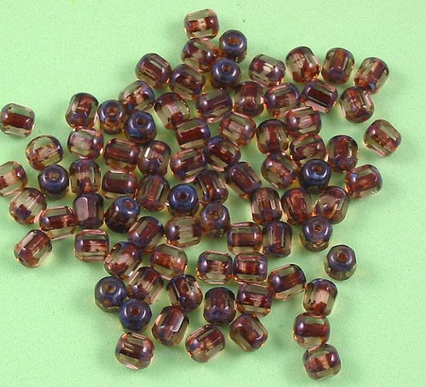 Czech Glass Antique Style Bead 6mm light Topaz 20