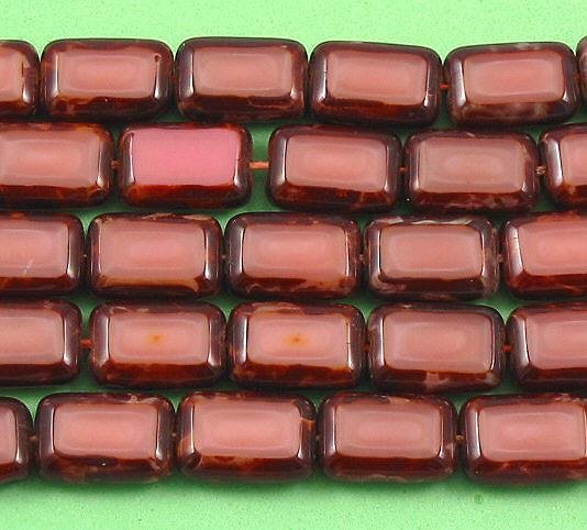 Rosaline Pink Picasso Glass Table Cut Window Beads