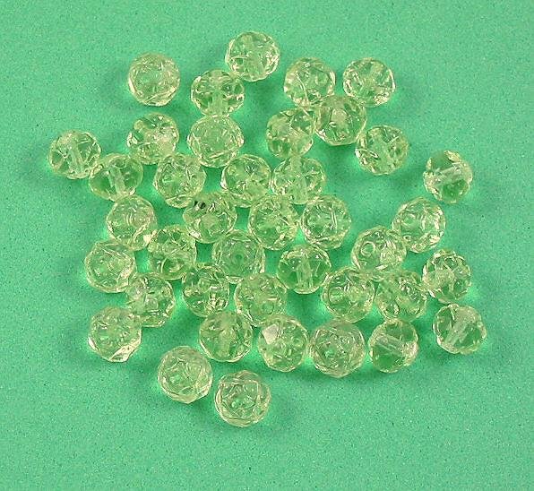 Czech Glass Rosebud Firepolish Beads Peridot green 20