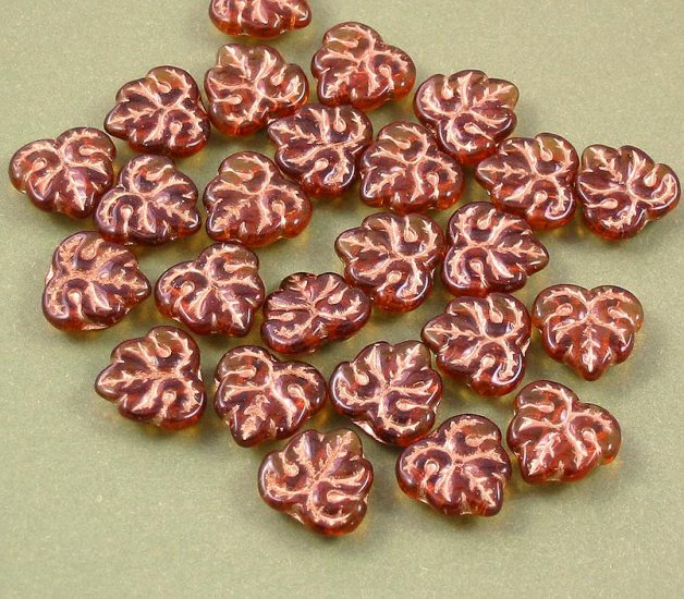 Topaz Maple Leave Beads