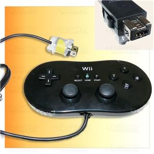 New BLACK Classic Controller f Nintendo Wii Video Game