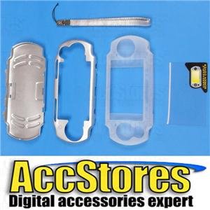 PSP 2000 Metal Case Silicone Cover Screen Protector SLV