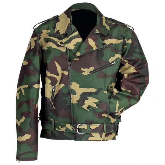 Diamond Plateâ„¢ Camouflage Motorcycle Jacket (Large)