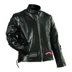 Diamond Plateâ„¢ Ladies' Rock Design Genuine Buffalo Leather Motorcycle Jacket (Large)