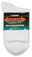 BLACK Extra Wide Athletic Quarter Socks Size 11 - 16 Stretch 8600-1116-BK