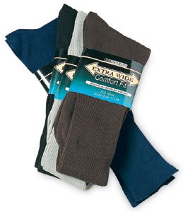 Navy Blue Extra Wide Dress Socks Size 8 - 11 Wide Feet Diabetic Cotton Nylon 2700-811-NB