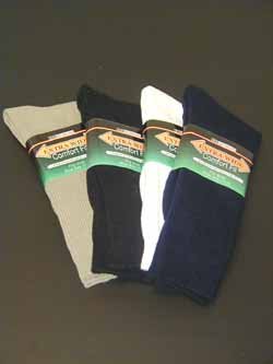 WHITE Extra Wide Crew Socks Size 11 - 16 Wide Feet Swollen Legs Medical Reasons Sock 7200-1116-WT